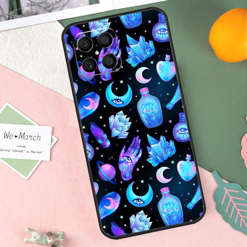 Синий чехол 'Сглаз' для Honor 200 Lite 50 70 90 X9b X9a X8b X8a X8 X9 X9c Honor Magic 7 Pro 5 6 Lite
