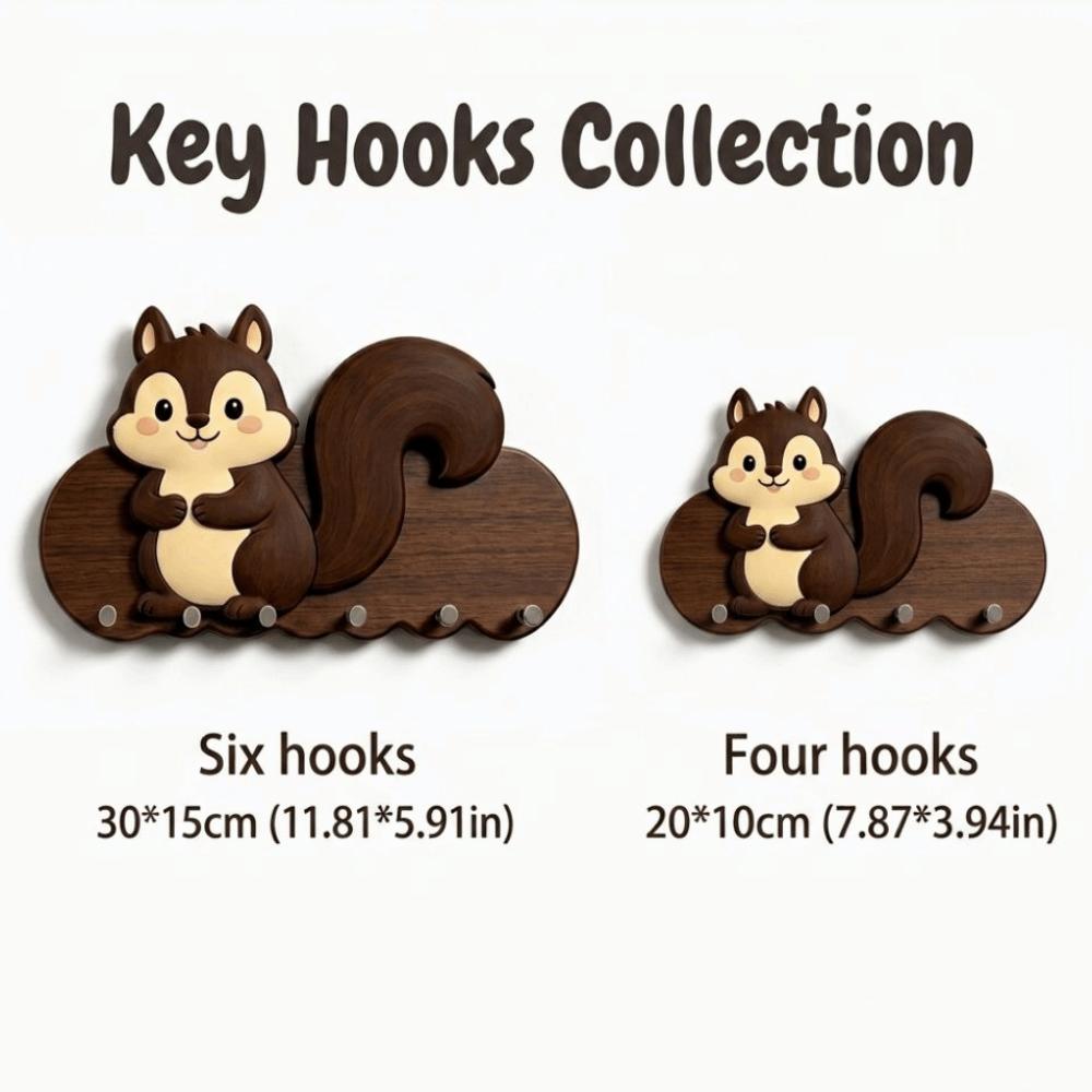 Punch-Free Adhesive Key Holder Cartoon Wall-mount Hanger Modern Animal Key Hook Hallway