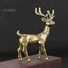Brass Elk Ornament Vintage Style Fine-textured Realistic Elk Statue Desk Decoration Fade-resistant Ornament