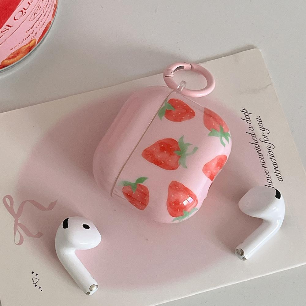 Корея Милый Розовый Клубничный Узор Силиконовый Чехол для Наушников AirPods Pro 2 AirPods 4 AirPods 1 2 3 Мягкий Защитный Чехол Coque