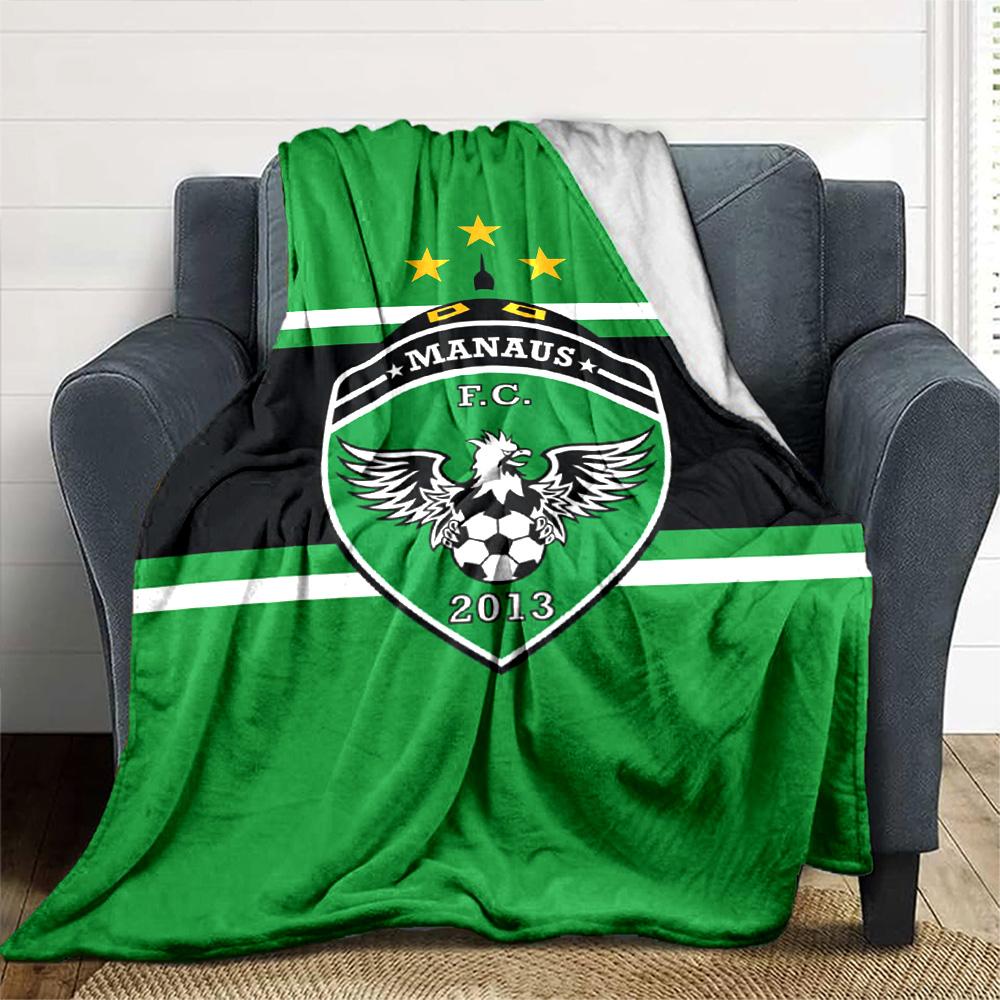 MANAUS FC Print Flannel Blanket High Quality Warm Comfortable Cover for All Seasons Perfect for Gifts Home Decor