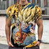 Летняя футболка Dragon Ball Retro Fitness 2026 Мужская Оверсайз С 3D-печатью Короткий рукав