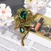 Niche Design Retro Flower Crystal Brooch Women'S Atmosphere Antique Lotus Brooch Pin Accessories