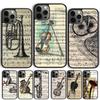 Музыка Скрипка танец пианино бумага Чехол для телефона Для iPhone 17 Air 14 15 16 13 12 Чехол Для Apple Pro Max 6S Plus