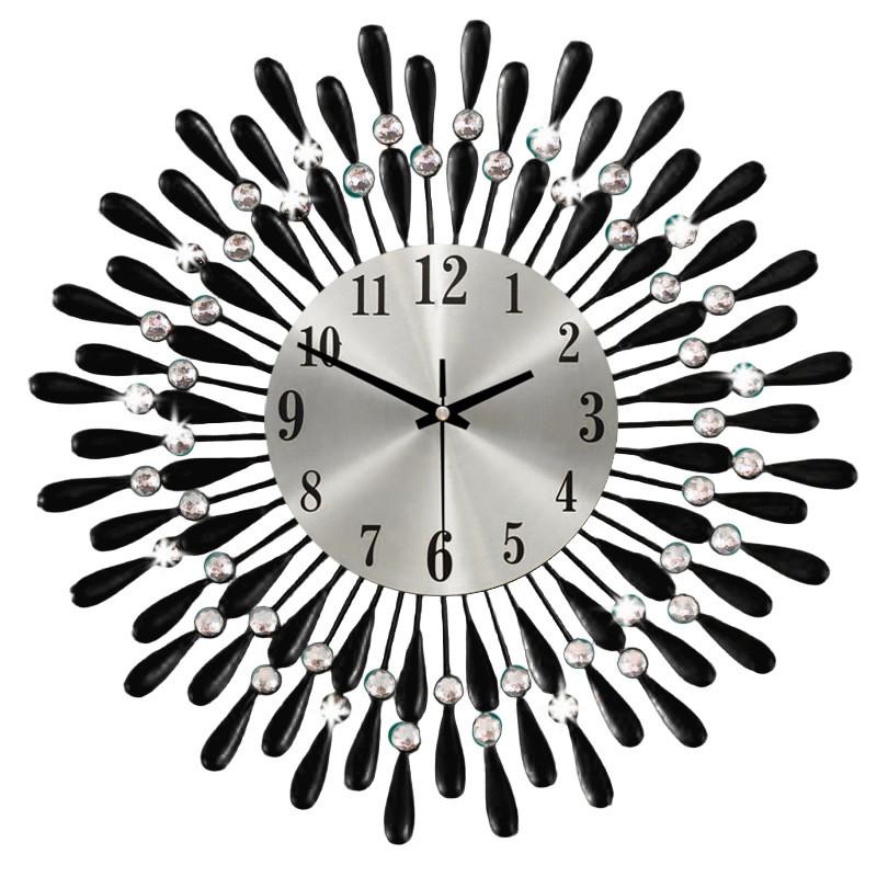 Modern Iron Art Wall Clock With Silent Sweep Movement For Living Room Decor