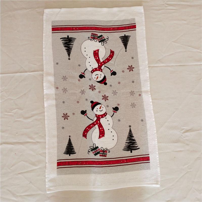 1 шт. Рождественская серия Печатное хлопковое кухонное полотенце Кухонное полотенце Инструмент для уборки Декор для рождественской вечеринки Подарок