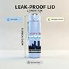 1PC City Skyline Building 750ml sports water bottle leakproof straw lid outdoor office home