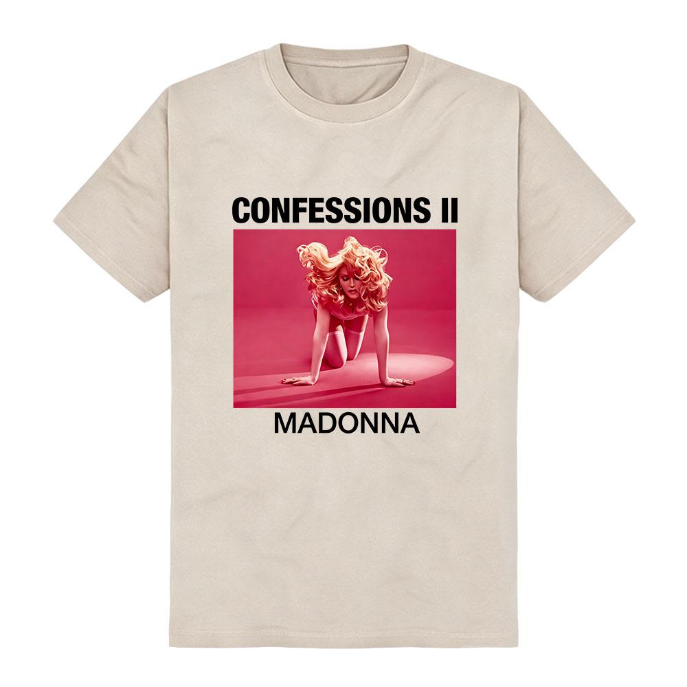 MADONNAA CONFESSIONS II Футболка PRIDE С круглым вырезом Короткий рукав Хлопок Женская футболка Повседневная Летняя Унисекс Уличная одежда Графический принт Мерч