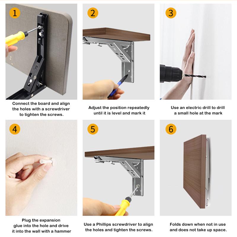 Автодом серебристый отделка утолщенная нержавеющая сталь мини складной столик автомобильные аксессуары кемперван складной кронштейн стол полка