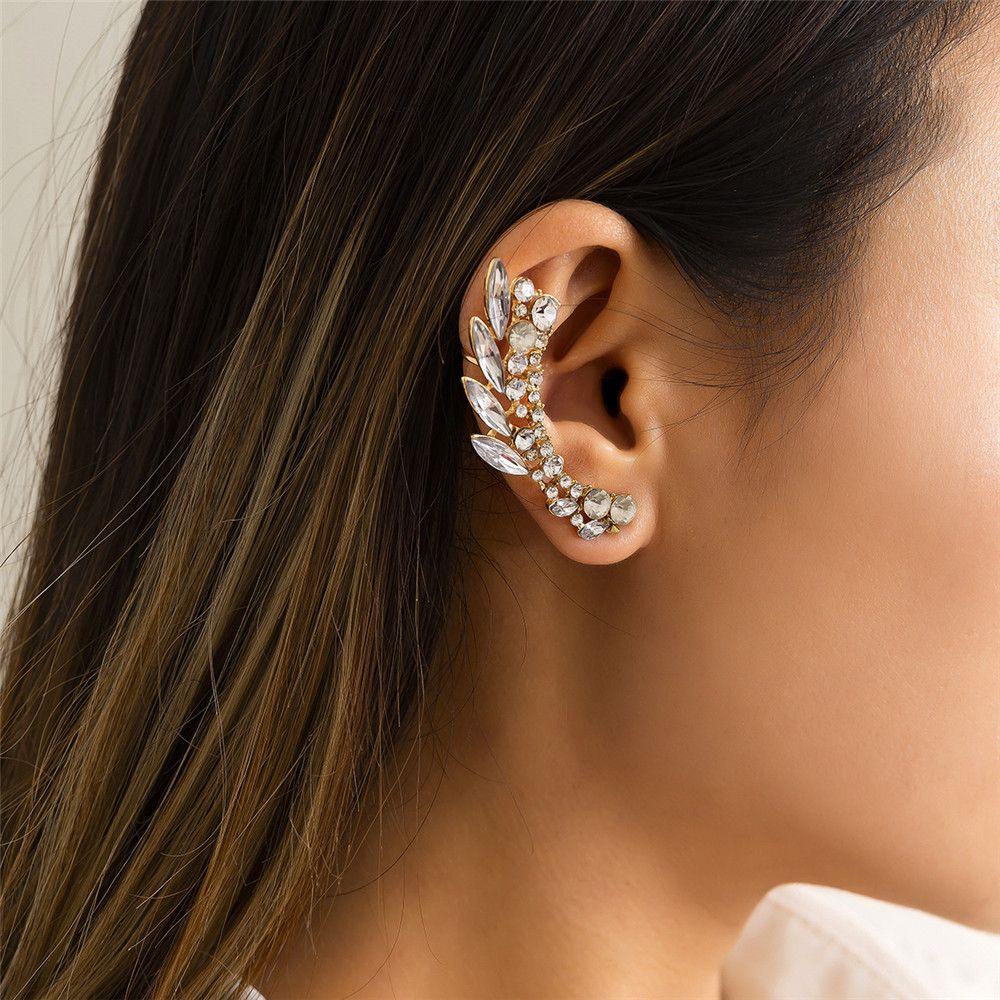 Женские цирконовые модные геометрические поддельные пирсинг-бабочки серьги-манжеты для ушей