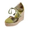 Women'S Color Block Round Toe Espadrille Wedge Sandals Comfortable And Studded Sandals For Women Heels Hot Sandals For Women