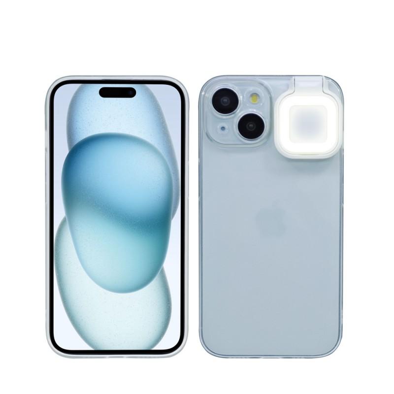 Прозрачный чехол из ТПУ для телефона со встроенной кольцевой подсветкой iPhone 17 16 Pro Max 15 14 13 12 11 - Мягкий противоударный чехол-подставка