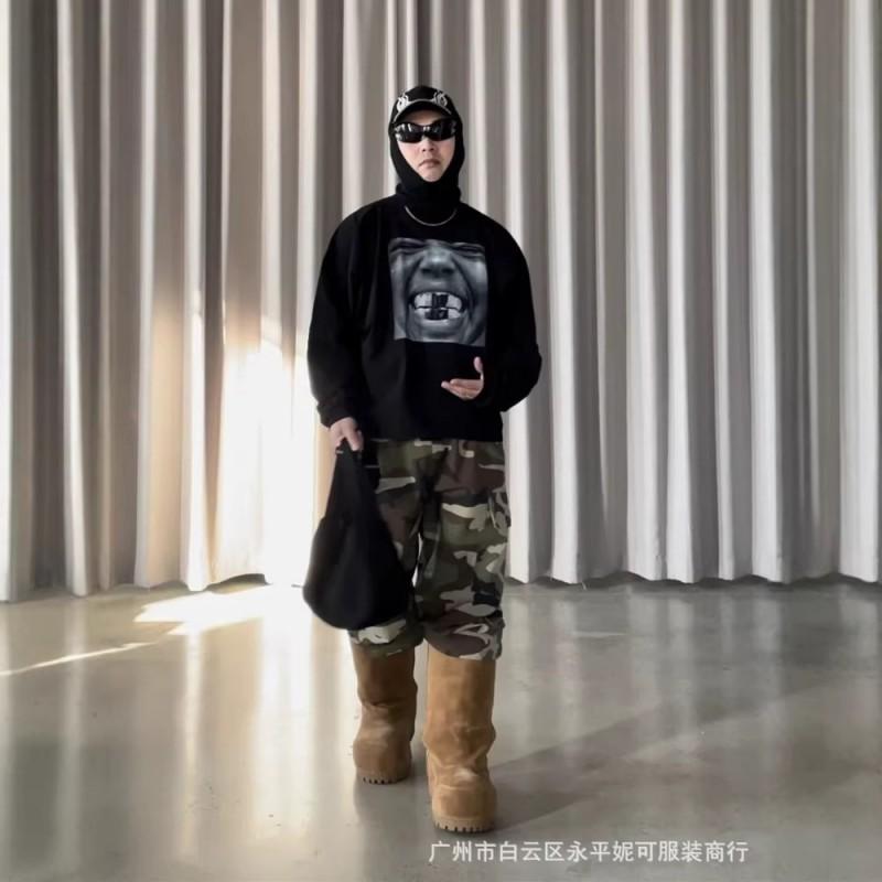 Mens Oversized Graphic Tee Streetwear Loose Fit Cotton Blend Short Sleeve T-Shirt Casual