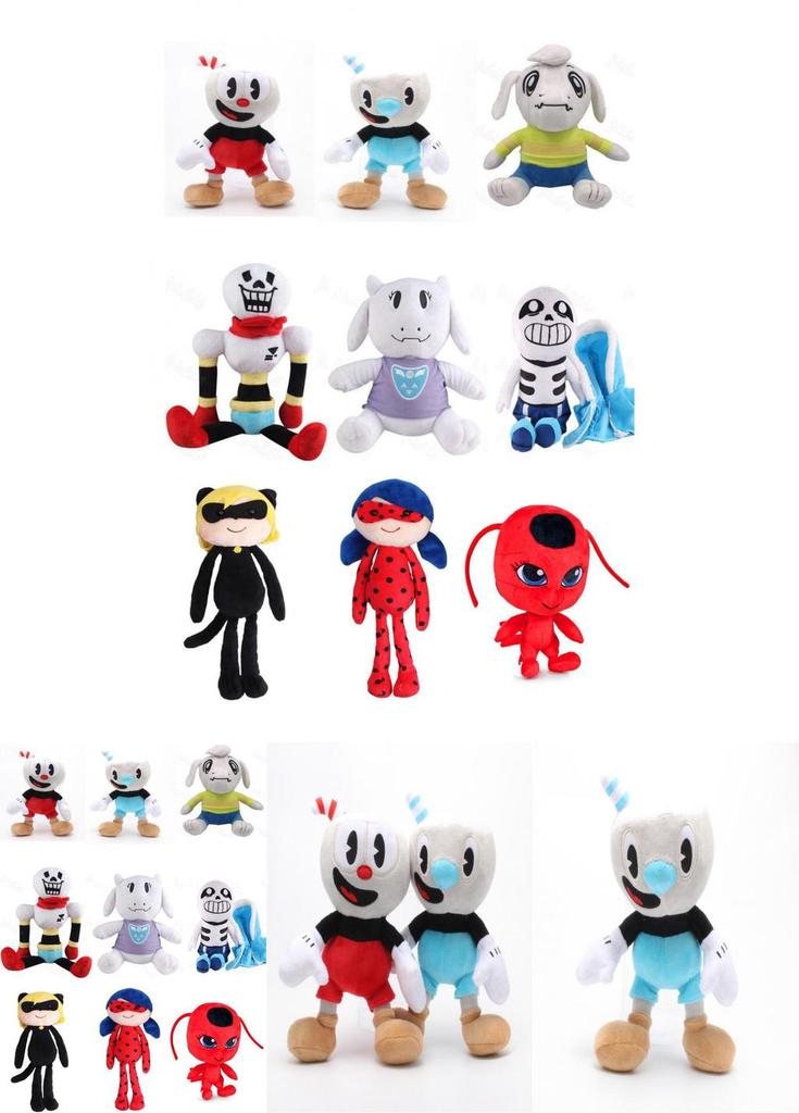 Cute And Cuddly 10 Inch Cuphead And Mugman Plush Figures Including Soft Mecup And Brocup Characters