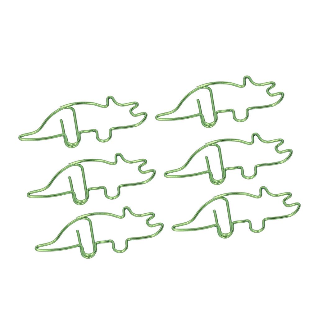 100 шт. скрепок в форме голубого трицератопса, металлические портативные зажимы для офиса для гальванизации