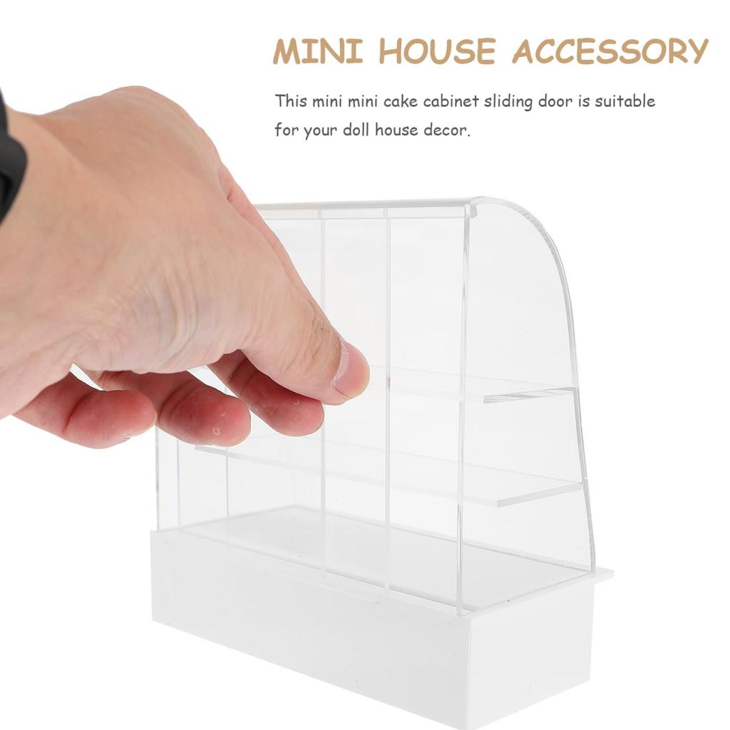 OATIPHO Meishi Mini Cabinet Mini House Scene Model Mini House Miniature Stand Kitchen Scene Model White Showcase Chic