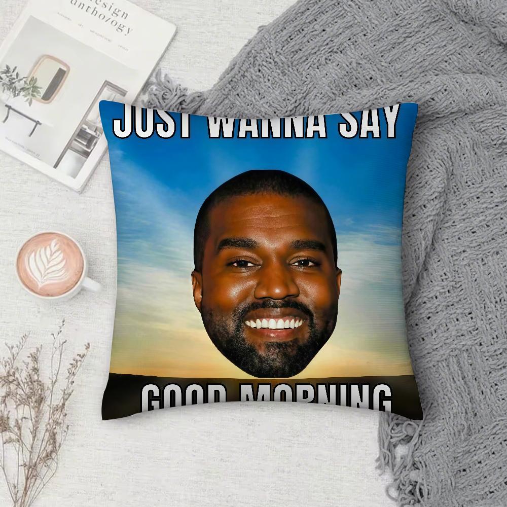 Funny KKanye West Meme Pillow Case Square DoubleSided Printing Sofa Cushion Cover Pillowcase Bedroom Bedside