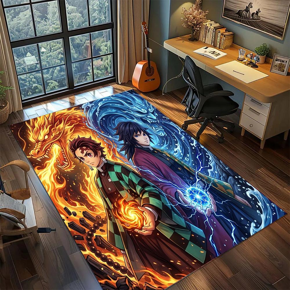 Demon Slayer Tanjiro Rug Carpet Floor Mat Non Slip Washable Large Area Gamer Room Bedroom Home Decor.-TING