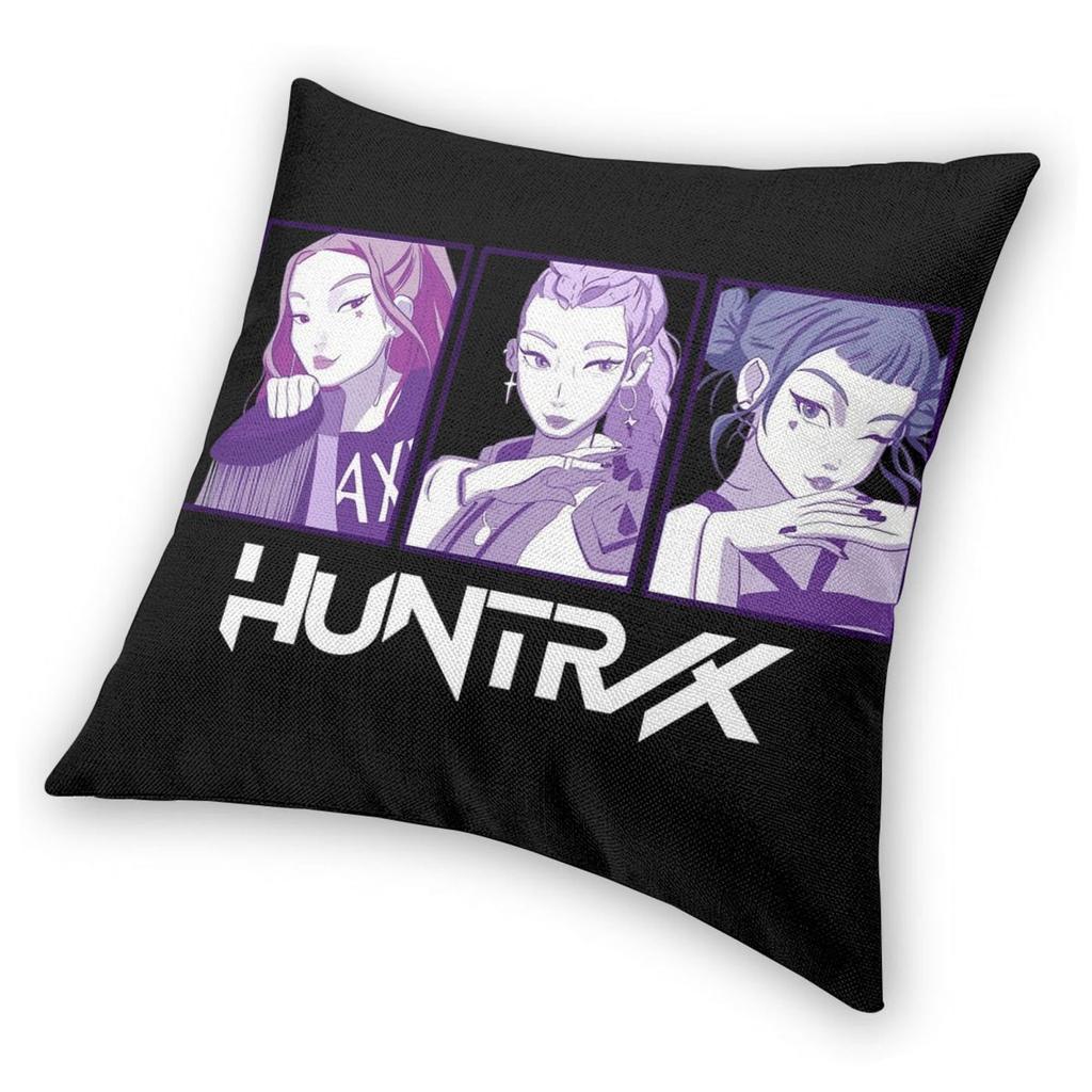 KPop Demon Hunters Huntrix Наволочка Двусторонняя Печать Полиэстер Чехол для Подушки Подарок Чехол для Наволочки Домашний Квадратный 45X45см