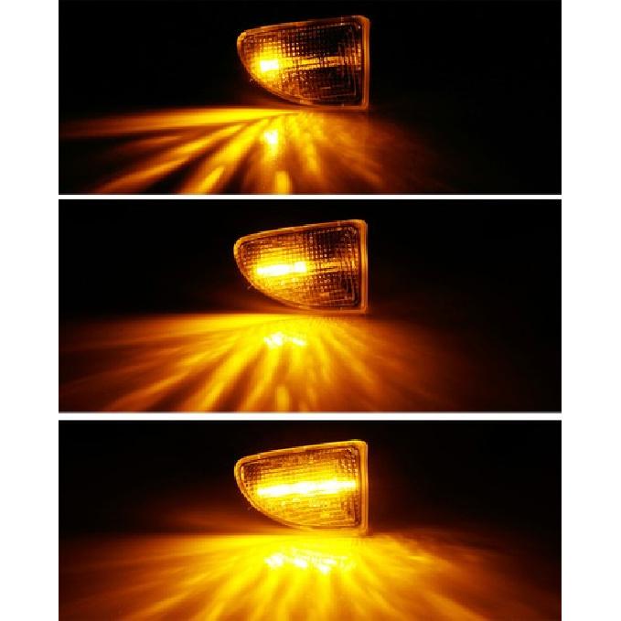 Clear Lens Amber Sequential LED Fender Side Marker Lights For 07-15 Smart Fortwo