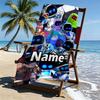 Custom Name Personalized Cosmic Bot Crew Print Beach Towel, for Trip Camping Beach Party Home Decor, Birthday Gift for Family & Friends