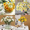 3/5 Pack Artificial Daffodil Swags Plastic Faux Narcissus Flower Bundle for Home Decor