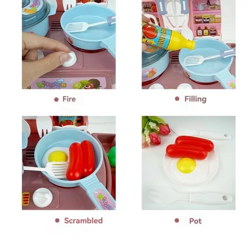 Игровой набор "Кухня" с звуками, светом, плитой, раковиной и игрушечной едой - Мини-игрушечная кухня