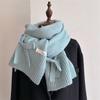 Women'S Solid Color Knitted Scarf Women'S Autumn And Winter High-End Feeling Wool Blended Yarn Warm Scarf Versatile And Fashionable Bow Tie