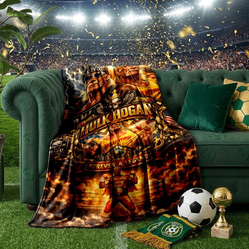 Lightning Warrior Hogan Wrestler Blanket Lightweight Ideal Bedding Blanket Perfect for Travel,Camping,Living Rooms,Offices,Sofas,Fan Christmas gift