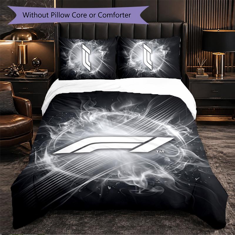 F1 Pattern Microfiber 3Pcs Bedding Set Decor Duvet Cover Set For Bedroom Home Use
