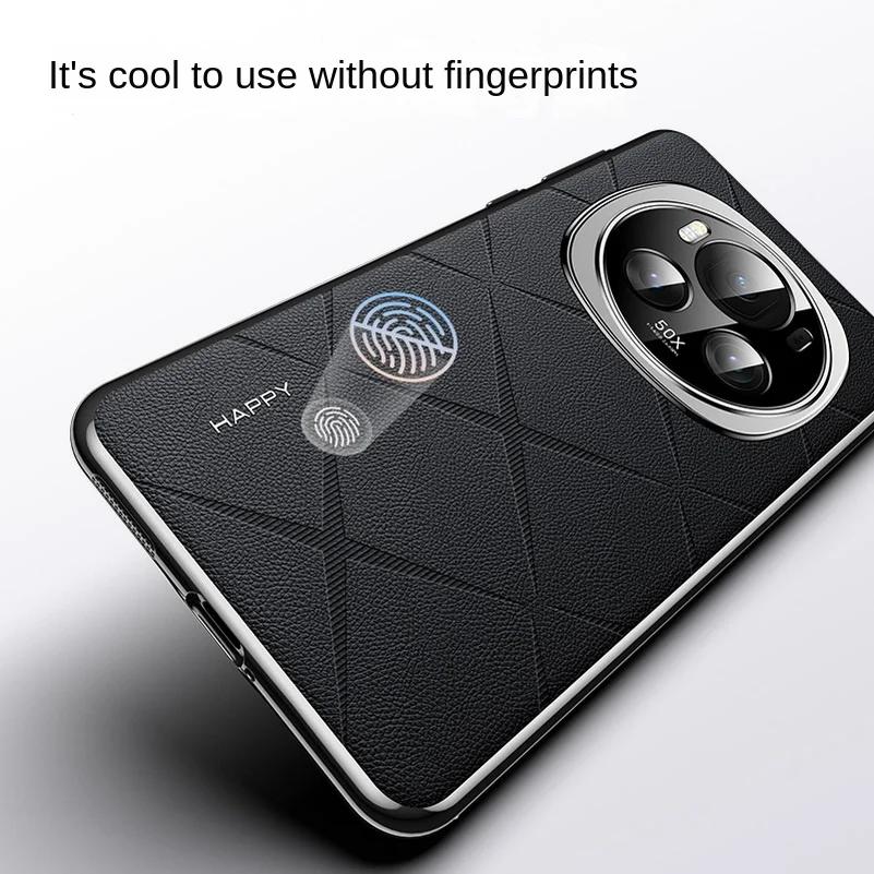 Premium Grid Texture Plain Leather Case For Honor Magic7 Pro 6RSR 6Pro High-end Metal Independent Button Camera Protection Cover