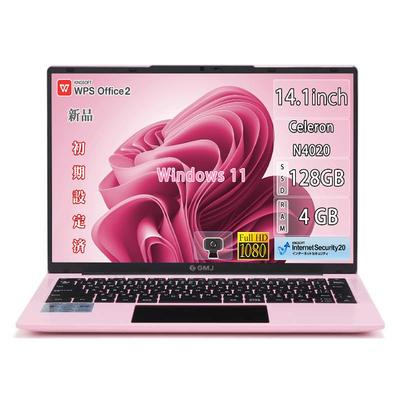 Тонкий ноутбук с Windows 11 128 ГБ 4 ГБ WPS USB и HDMI GM-JAPAN 14,1-дюймовый Ультралегкий Офисный, SSD, ОЗУ, Веб-камера, Офис, Celeron, Wi-Fi, 3.0,