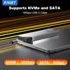 EAGET SE630D Алюминиевый корпус-адаптер для SSD M.2 NVMe SATA PCIe Type C USB 3.2 10 Гбит/с Корпус для жесткого диска HDD