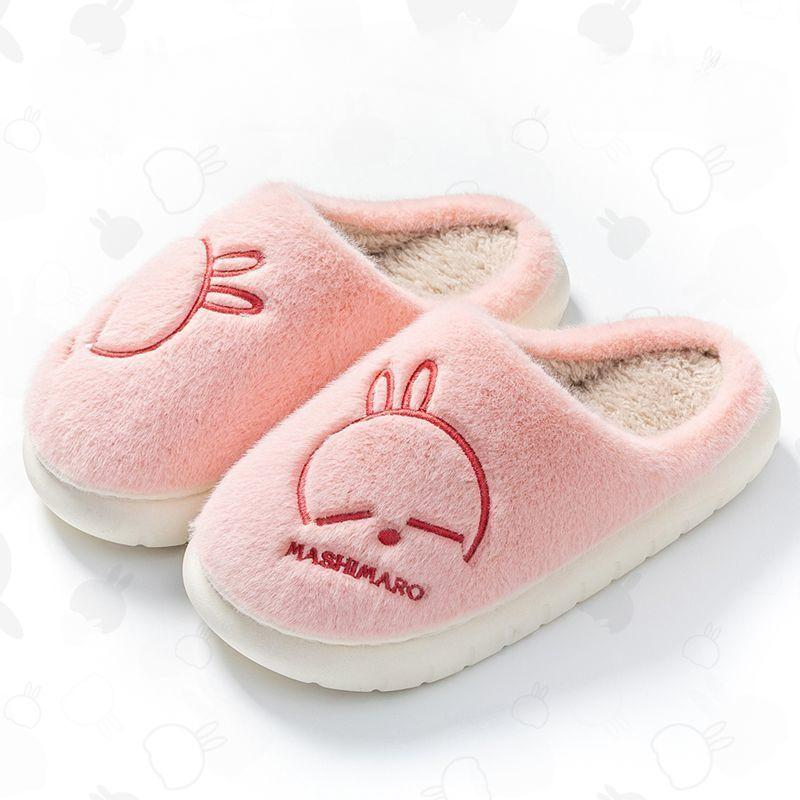 Тапочки из хлопка с кроликом, женские, зимние, для дома, теплые, с толстой подошвой, для пары, милые, хлопковые тапочки для мужчин