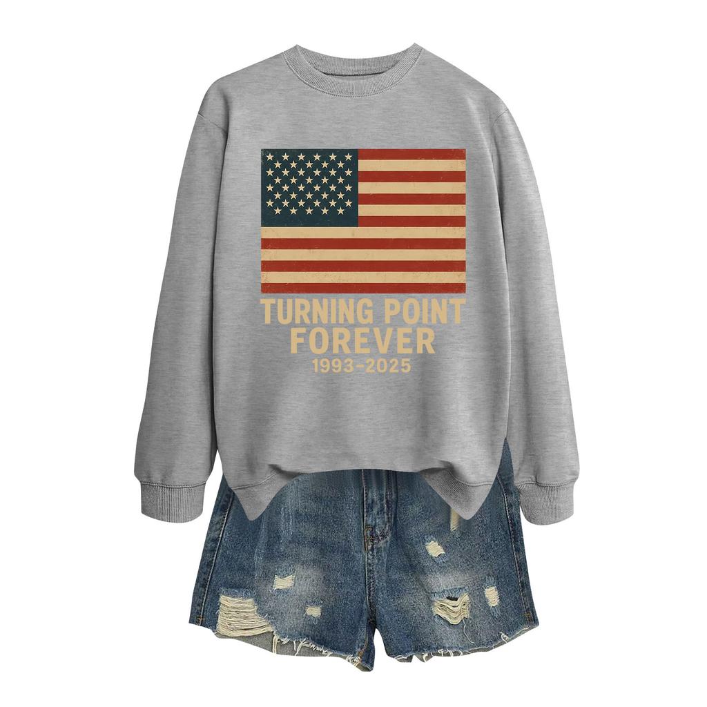 Women's Fashion Casual Long Sleeve Printed Round Neck Sweatshirt Top
