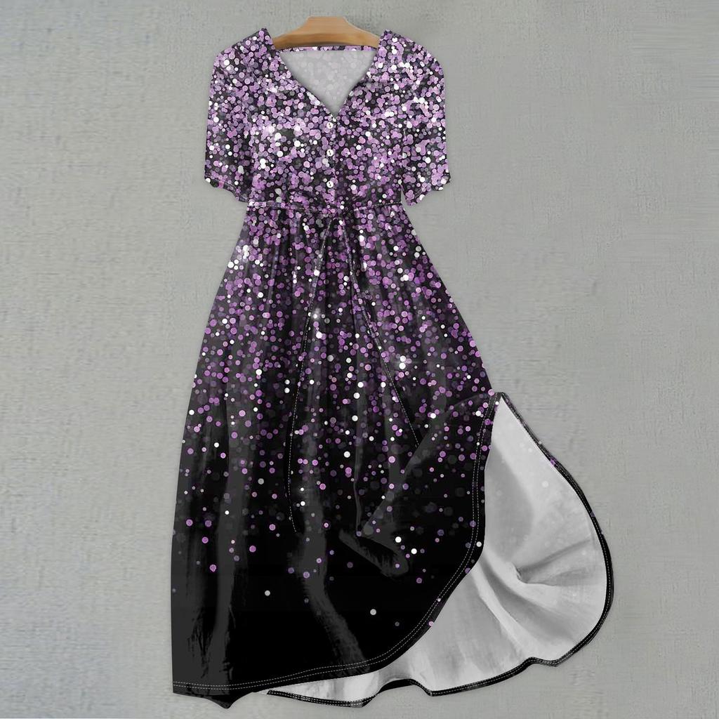 Женская мода повседневное платье с воротником с лацканами и короткими рукавами с принтом и ремнями