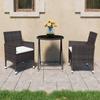 VidaXL 3-Piece Bistro Set Garden Lounge Table and Outdoor Chairs Patio Furniture Balcony Terrace Resin 3058381