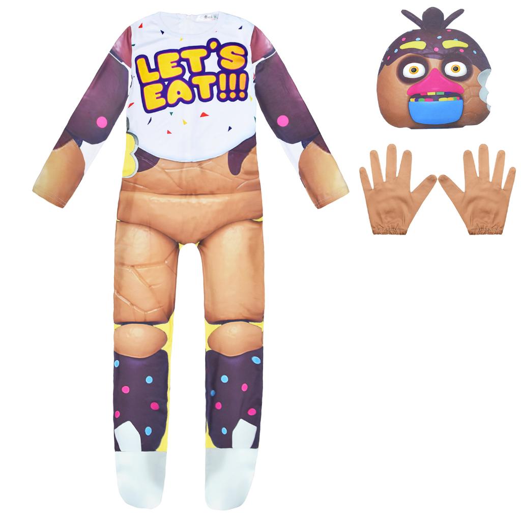 Детский костюм ужасного медведя Fnaf, комбинезон с маской, наряд для мальчиков и девочек, рождественский, хэллоуинский костюм для косплея