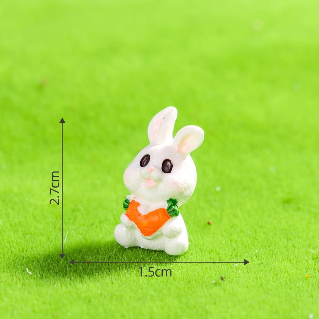 Cartoon Rabbit Desktop Ornament: Cute Resin Decoration for Home and Garden Crafts