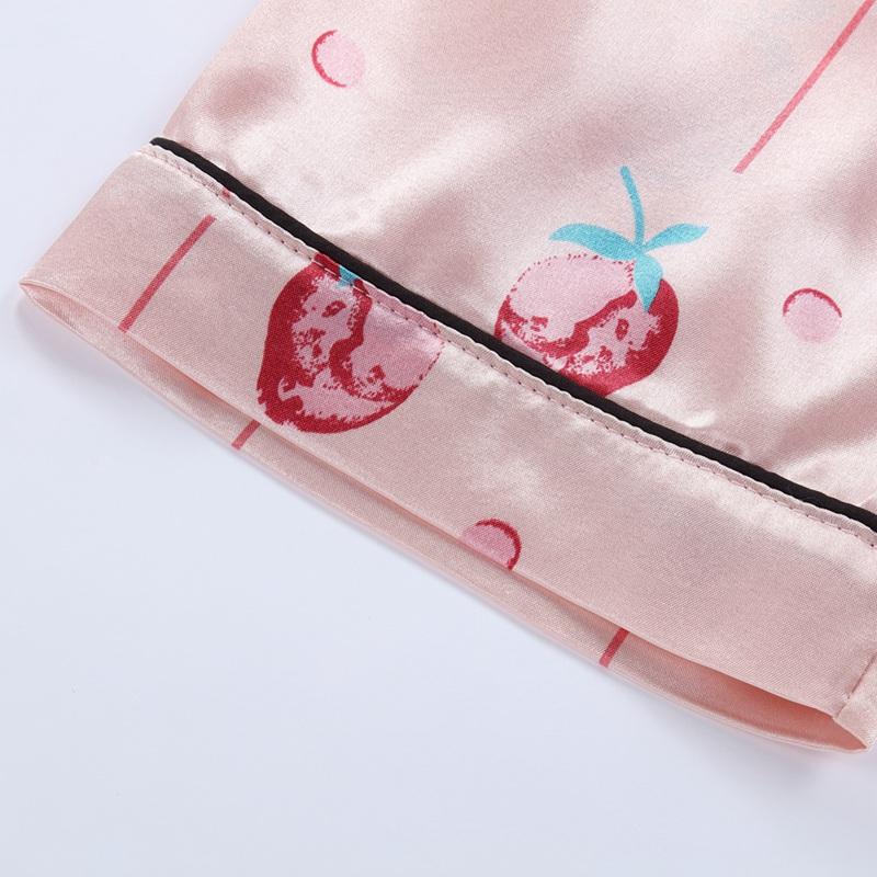Colorful Fruit & Floral Pajama Sets: Soft Imitation Silk Sleepwear for Children 1-5 Years Old