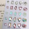 25Pcs Nail Crystal Creative Butterfly Love Heart Decorations Square Faux 3D Charms DIY Nail Art