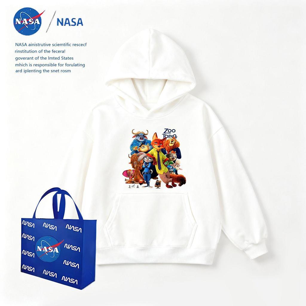 NASA Zootopia Kids Hoodie: Cute Cartoon Police Officer Judy & Nick Jacket
