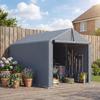 Garage Tent 2.2 X 1.6 M Waterproof Equipment Tent With Roll Up Door Gable Roof Steel Frame UV Resistant Dark Gray