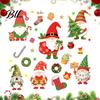 Festive Party Wall Decoration 6Pcs Christmas Gnome Static Window Cling, No?Glue Glass Sticker with Xmas Holiday Atmosphere Props Tree & Candy Cane,