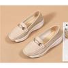 2024 New Spring/autumn Flats Genuine Leather Moccasins Woman Casual Slip-on Loafers Female Black Boat Shoes Big Size 41