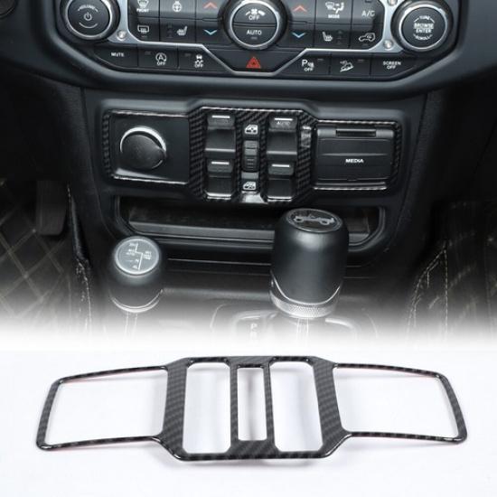 Center Console Window Switch Button Frame Trim Cover For Jeep Wrangler JL 2018+