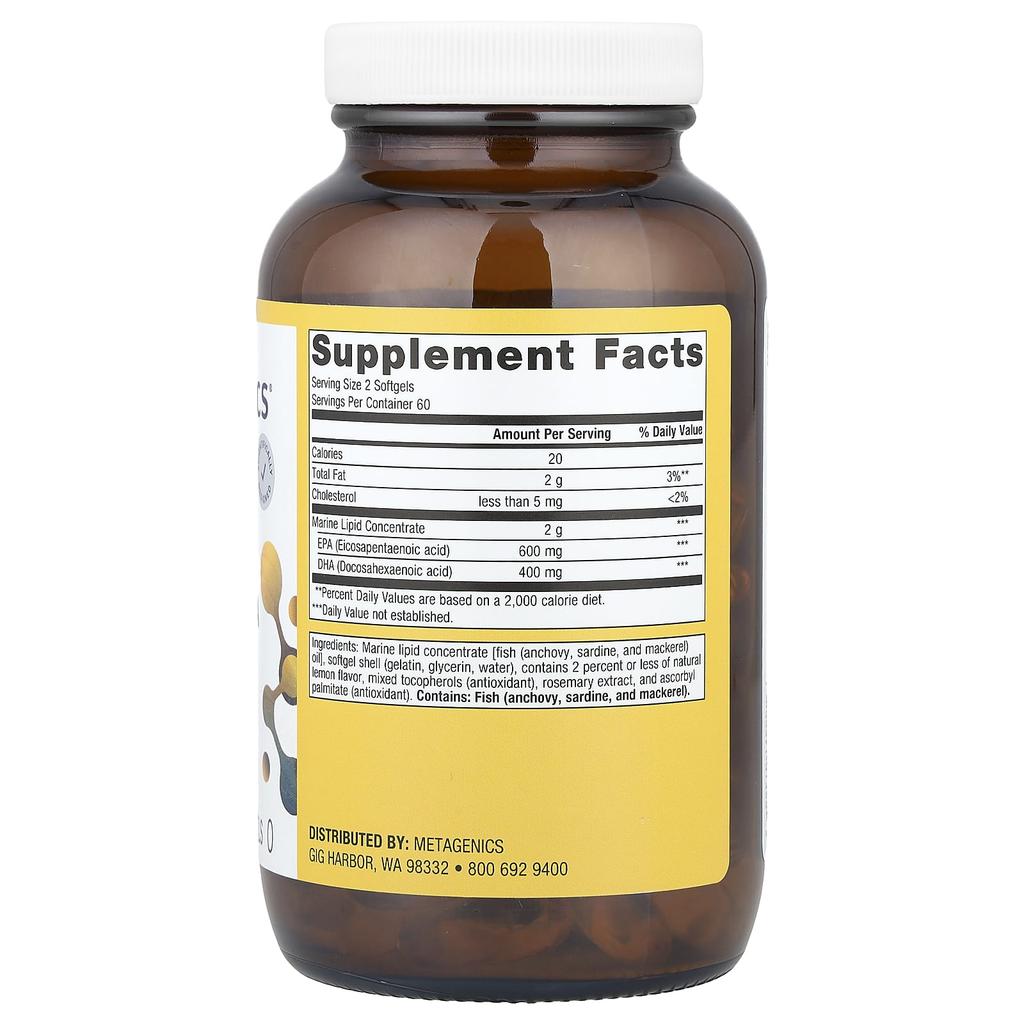 Omegagenics®, Fish Oil Epa-Dha, Natural Lemon Flavor, 500Mg, 120 Softgels