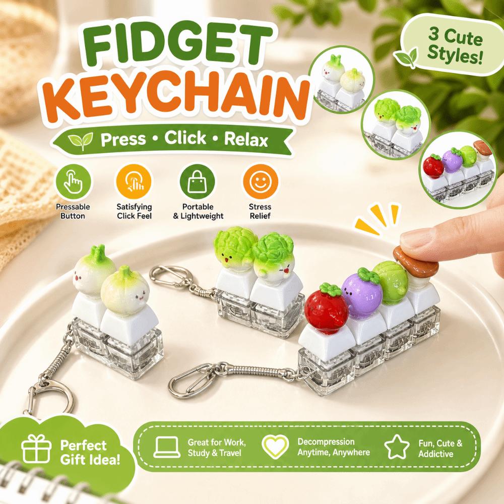 Keyboard Anti-stress Toy Pendant Mechanical Fidget Keychain Stress Relief Clicker Bag Charms