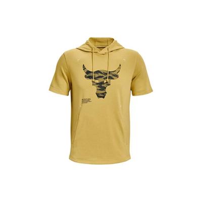Спортивная футболка с капюшоном Project Rock для тренировок, мужская футболка прямого кроя с короткими рукавами, желтые 1370465-760