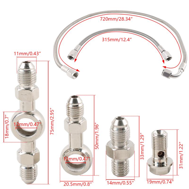 accessory upgrade replacement For Subaru AVCS Mitsubishi TD04 TD05 TD06 02-06 WRX New Turbo Oil Feed Line Kit